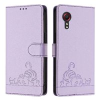 Funda Tipo Cartera Foxdock Para Samsung Galaxy Xcover 5 Con Soporte, Ranuras, Rfid, Diseño De Gato