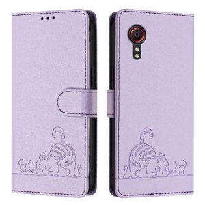 Funda Tipo Cartera Foxdock Para Samsung Galaxy Xcover 5 Con Soporte, Ranuras, Rfid, Diseño De Gato