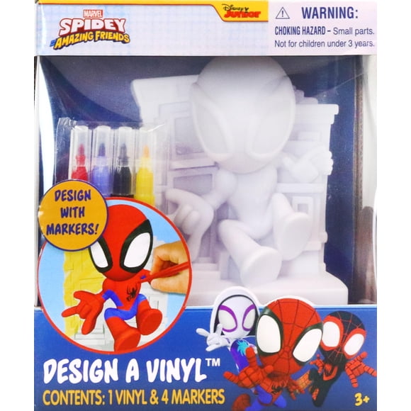 Diseña un set de vinilos Tara Toys Spidey con 4 rotuladores de colores