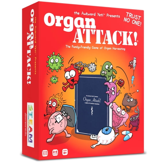 Juego de cartas The Awkward Yeti Organ Attack! Diversión familiar para niños mayores de 8 años