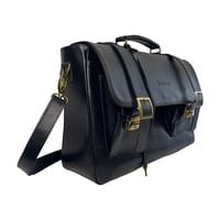 Maletín De Cuero Magallanico Negro Tratur