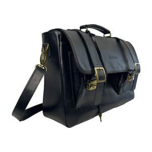 Maletín De Cuero Magallanico Negro Tratur