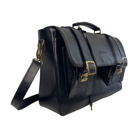 Maletín De Cuero Magallanico Negro Tratur