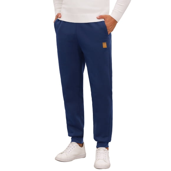 INSPIRE CHIC Pantalones de Jogging para Hombre con Cintura Elástica y Cordón, Cómodos para el Gimnasio, Talla 30 Azul Marino