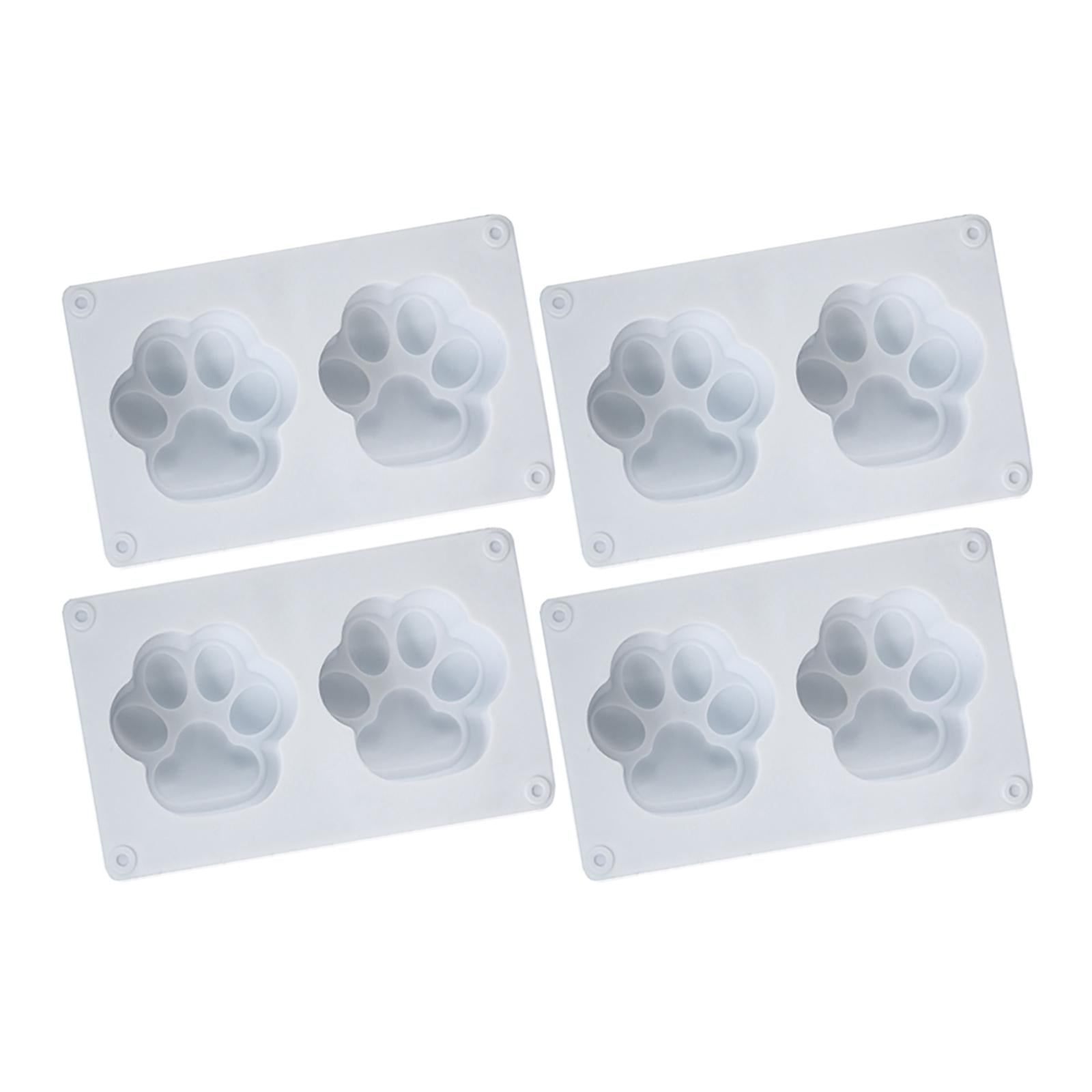 Bothyi - 4 Moldes De Silicona Con Forma De Pata De Gato Y Oso Para Hornear, Llavero De Cera Diy, Moldes De Resina De Hielo