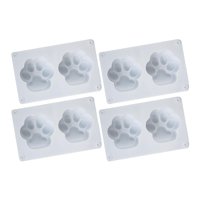 Bothyi - 4 Moldes De Silicona Con Forma De Pata De Gato Y Oso Para Hornear, Llavero De Cera Diy, Moldes De Resina De Hielo