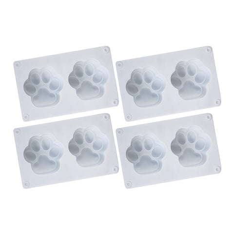 Bothyi - 4 Moldes De Silicona Con Forma De Pata De Gato Y Oso Para Hornear, Llavero De Cera Diy, Moldes De Resina De Hielo