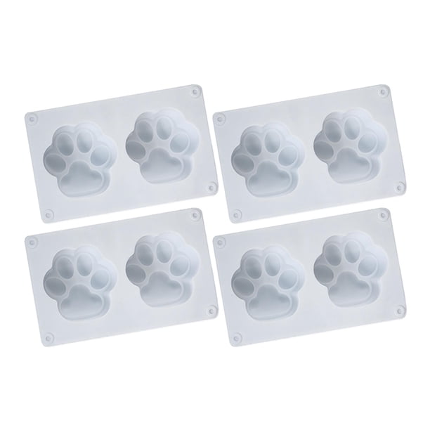 4 Moldes De Silicona Con Forma De Pata De Gato Y Oso Para Hornear, Llavero De Cera DIY, Moldes De Resina De Hielo