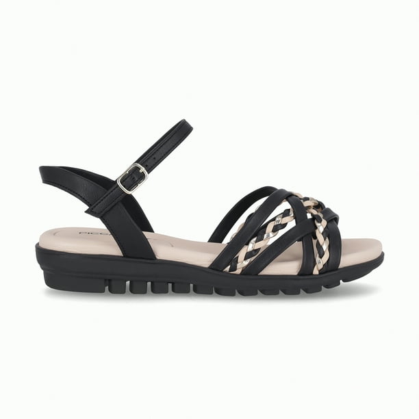 Sandalia Mujer Negro Anabela Piccadilly