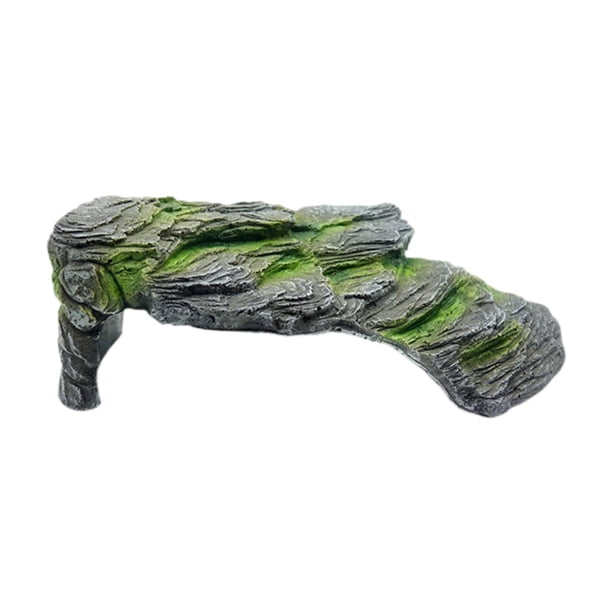 Decoración de pecera de acuario, cueva escondite de reptiles, decoración de paisajismo, decoración de acuario de resina, área de descanso para Geckos 28cmx18.5cmx10cm