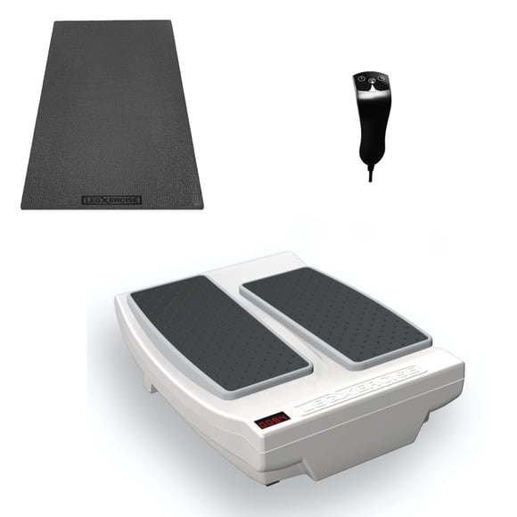 Ejercitador de piernas LegXercise PRO con tapete antideslizante y control remoto