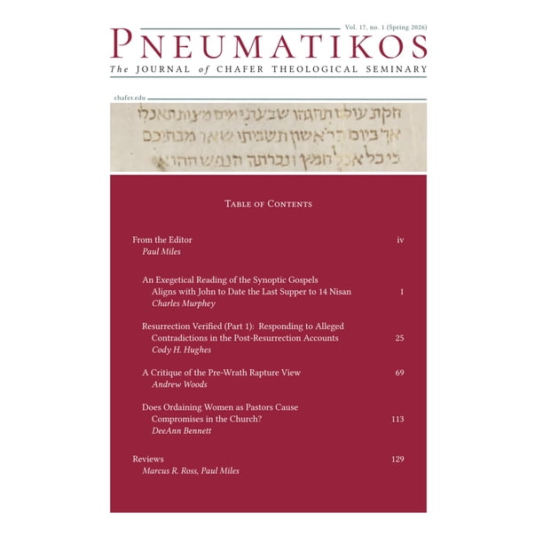 Journal Pneumatikos Vol. 17 No. 1 (Primavera de 2026) Chafer Teológico ...