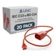 thumbnail image 1 of Cable de alimentación UNC C13 a C14 de 1,2 m, 10 A, rojo, paquete de 20, 1 of 9