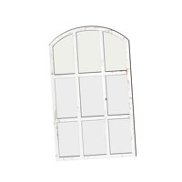 Magideal - Espejo Arqueado Con Marco De Madera Para Ventana, Espejo De Celosía, Decoración, Ideal Para Chimenea, Entrada Y Apartamento. Blanco