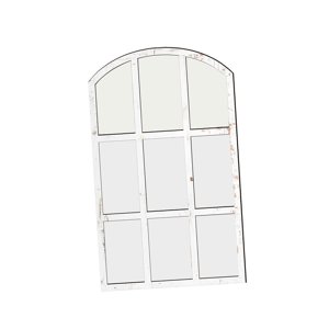 Magideal - Espejo Arqueado Con Marco De Madera Para Ventana, Espejo De Celosía, Decoración, Ideal Para Chimenea, Entrada Y Apartamento. Blanco