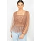 thumbnail image 1 of Top Peplum De Crochet De Malla Transparente S, 1 of 22