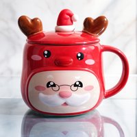 Taza De Santa Y Reno Navideña Y Moderna