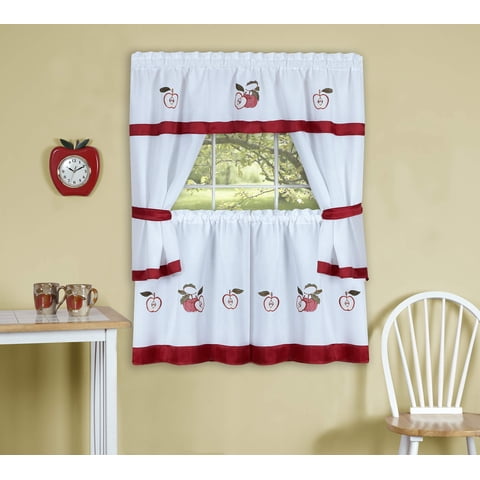Juego De Cortinas Achim Home Furnishings Red Gala 58X36 Poliéster