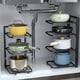 thumbnail image 2 of 1pc Pan And Pot Organizer For Cabinet, Heavy Duty Pot Lid Rack, Kitchen Cabinet Pantry Cookware Organizer Rack Holder, 2/3/4 Adjustable Dividers, Holds Cast Iron Skillets, Pots, Frying Pan, Lids, Kitc, 2 of 5