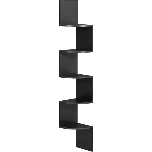 Mueble Estante Esquinero ZigZag Negro Svanvik