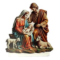 Magideal - Estatua De María Y Jesús, Estatuas De La Sagrada Familia, Decoración De Escritorio, Escena Navideña, Estatuilla Acrílica De Jesús Para Decor