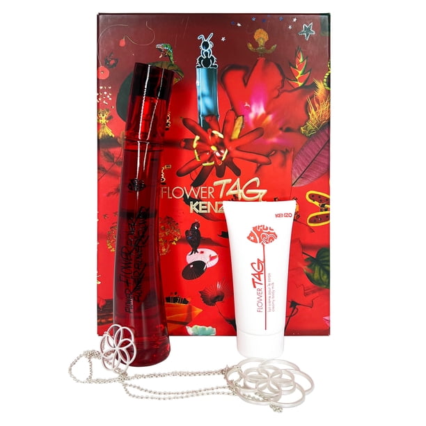 Perfume Kenzo Flower Kenzotag EDP de 50 ml, juego de 3 piezas para mujer