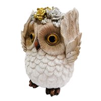Ioensy - Linda Resina Jardín Búho Estatua Mini Animal Estatuilla Manualidades Patio Arte Decoración No Escuchar