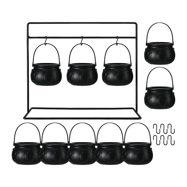 Cuencos para dulces de Halloween, cubo para dulces con soporte, accesorios para escenario, mini dulces para decoración de mesa para trucos o golosinas 9 tazones