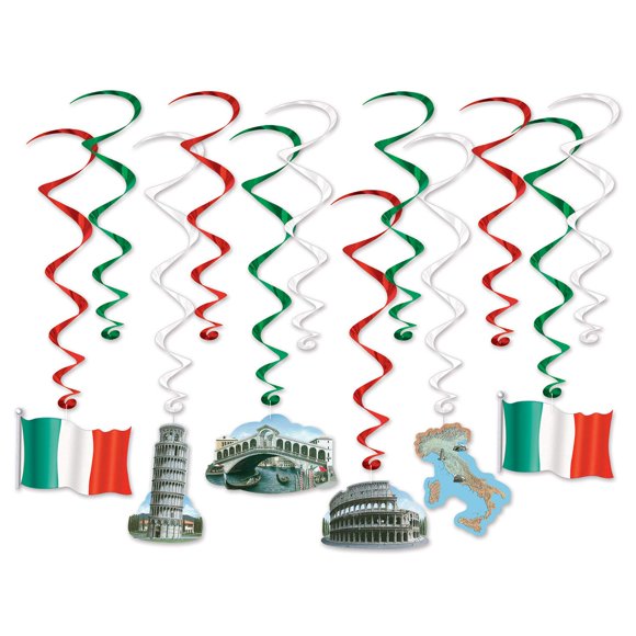 Remolinos decorativos italianos Beistle paquete de 12 de 44.5 cm a 78.7 cm