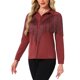 thumbnail image 4 of INSPIRE CHIC Camisa Occidental con Flecos para Mujer de Manga Larga con Botones, Blusa con Ribete de Borlas y Cuello Abatible Rojo Oscuro XL, 4 of 6