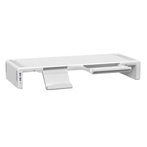 Bothyi - Soporte Elevador Para Monitor, Soporte Ergonómico Para Tableta Y Teléfono Para Monitores, Ordenador Portátil De Escritorio, Interfaz Usb Blanca
