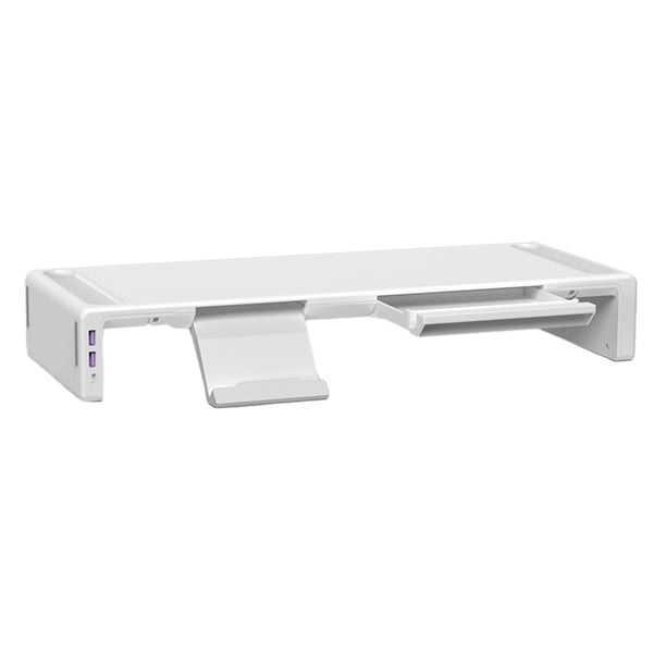 Soporte Elevador Para Monitor, Soporte Ergonómico Para Tableta Y Teléfono Para Monitores, Ordenador Portátil De Escritorio, Interfaz USB Blanca