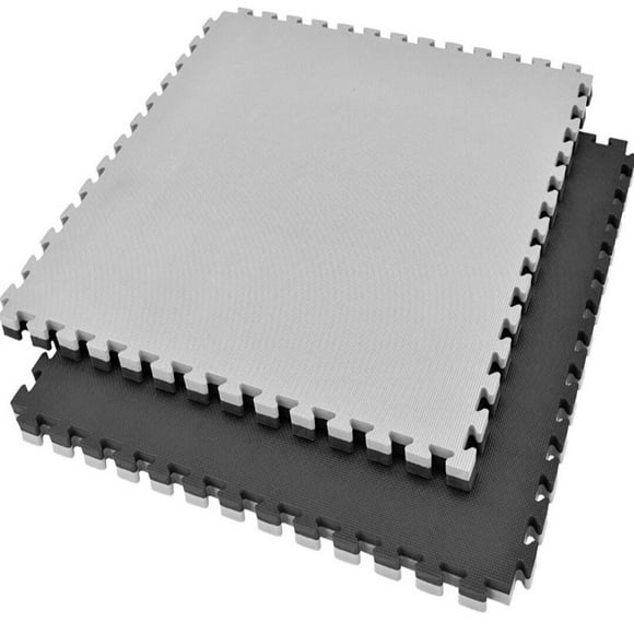 Tatami EVA Reversible 1×1 m (25 mm) – Alto Impacto Negro/Gris