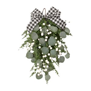 Bothyi - Corona Navideña Artificial Creativa Para Ventana De Oficina De Estilo Rústico