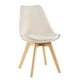 thumbnail image 1 of Silla De Comedor Tulip Tapizado Terciopelo O Felpa Con Base Madera - Beige, 1 of 3
