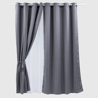 Zahr - Set Cortinas De Casa 6 Piezas Gris