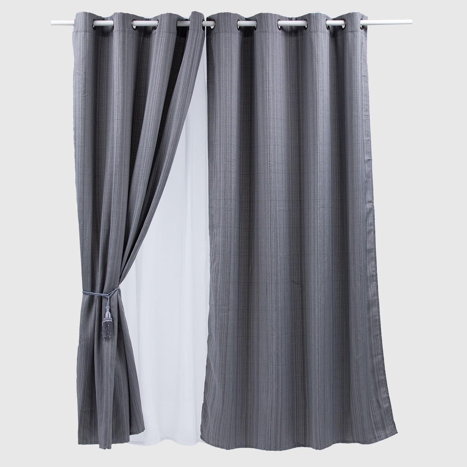 Zahr - Set Cortinas De Casa 6 Piezas Gris