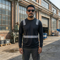 T-World - Polera Híbrida Reflectante Manga Larga Upf50+ Antibacterial Negro