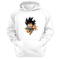 Genérico - Polerón Canguro Goku Blanco Talla Xl Unisex