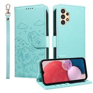 Funda Billetera Foxdock Compatible Con Samsung Galaxy A13 4G/5G, Diseño Perrito Tierno, Ranuras Para Tarjetas Y Soporte Plegable