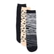 thumbnail image 1 of Calcetines Mujer Tripack Mix Animal Print Negro Corona, 1 of 4