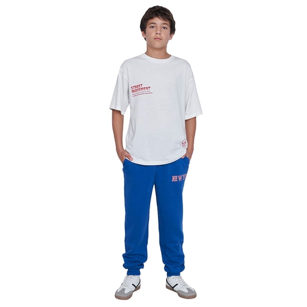 Pantalón de Buzo Niño Teen Focal Azul Corona
