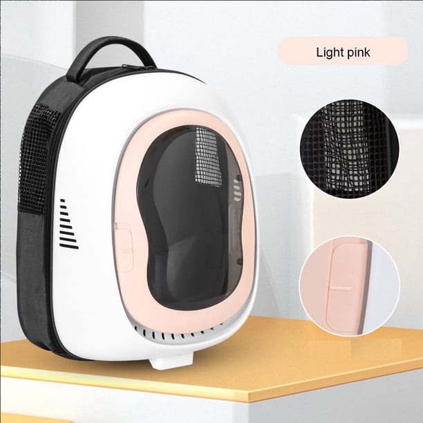 Cat Carrier Backpack Breathable Light Shielding Large Capacity Transparent Space Capsule Pet Cat Transport Backpack Carrier Traveling Portable Outside Thickened Shoulder Strap