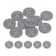 thumbnail image 1 of Uxcell 10pcs Botón de Costura 20mm 4 Agujeros Botones Redondos de Resina para Manualidades, Gris, 1 of 6