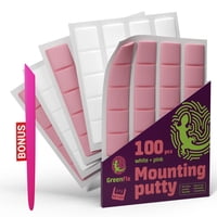Masilla De Montaje Greenfix Sticky Tack, 100 Unidades, Color Blanco Y Rosa