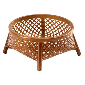 Bothyi - Cesta De Frutas Tejida De Bambú, Soporte Rústico Decorativo Para Comedor, Cafetería, Escritorio, Redondo, 14Cm X 12Cm X 6,5 Cm