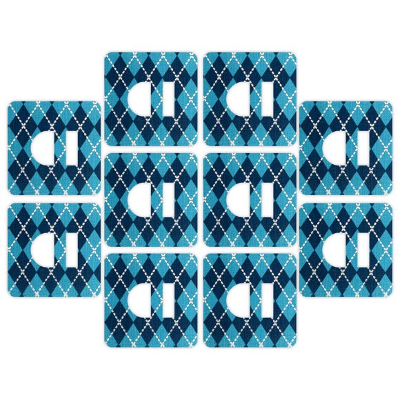 Parche Overtape RockaDex Argyle Blue 10 cm (paquete de 10)