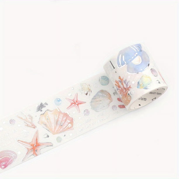 1pc/pack Vintage Feathers Flowers Bird Masking Washi Tape Retro Ins Decorative Adhesive Material Sticker Label Scrapbooking 1.57inch*118.11inch