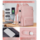 thumbnail image 4 of Mochila De Viaje Cabina Avión Impermeable 40lt Zapatos Usb, rosa, Puede separar zonas húmedas y secas, con compartimento independiente para zapatos., 4 of 8