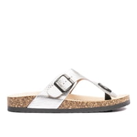 Sandalia Mujer Plateado Razo Chancleta